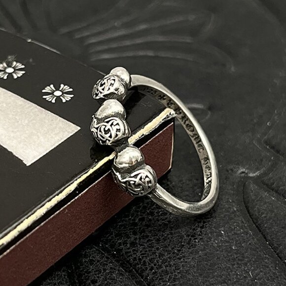 Chrome Hearts Carved Round Bead Ring - Picture 4 of 6